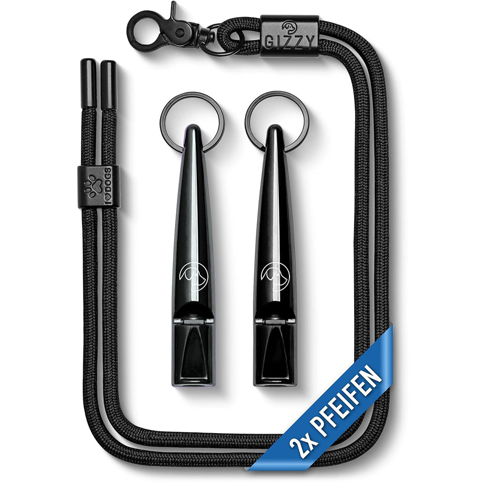 GIZZY® Hundepfeife 2er-Set – Lauter Pfeifton für Hundetraining