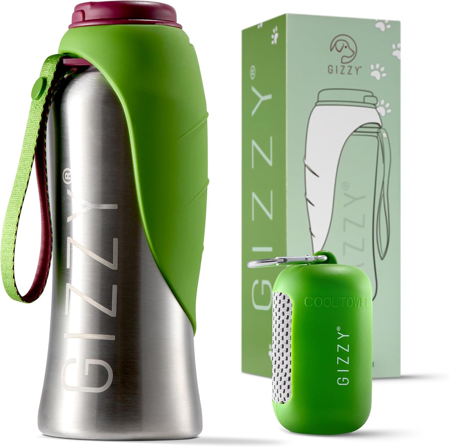 GIZZY® Trinkflasche Hund – Auslaufsichere Edelstahl-Wasserflasche