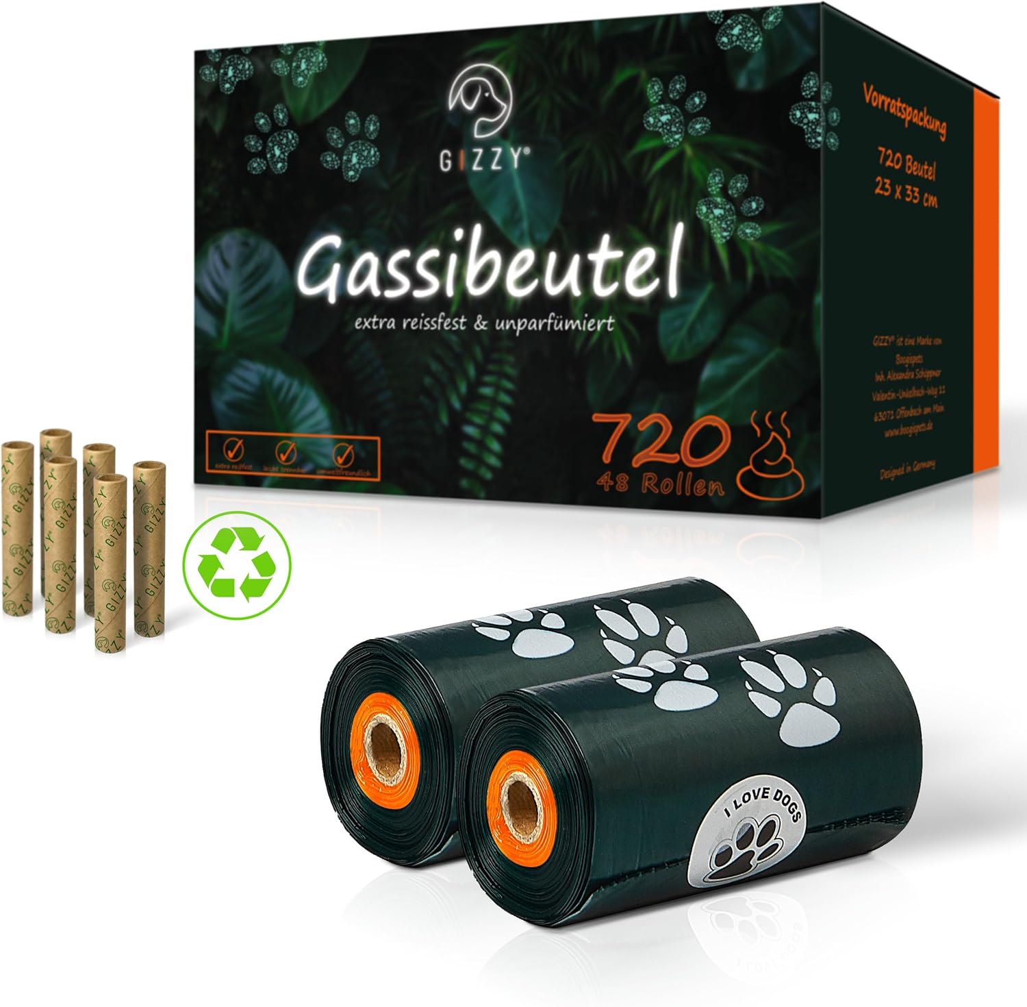 GIZZY® Hundekotbeutel – Reißfeste & auslaufsichere Kotbeutel aus recyceltem PE