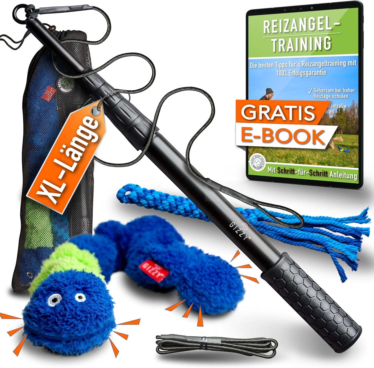GIZZY® Reizangel Hund XL – Robuste Trainingsangel & Hundespielzeug