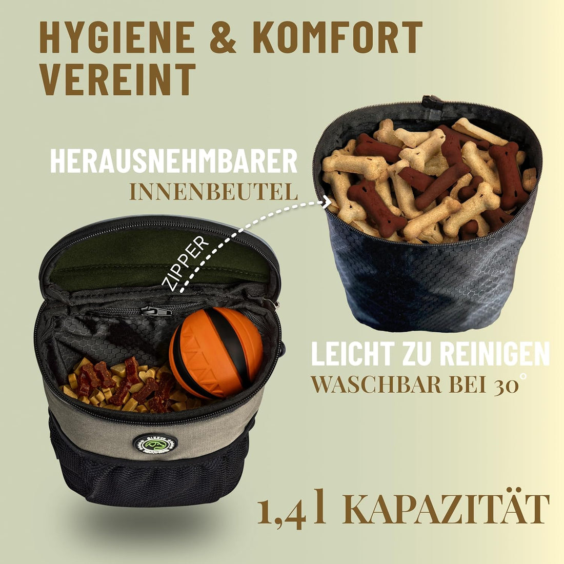 GIZZY® Leckerlitasche Hund – Futterbeutel mit Einhand-Öffnung