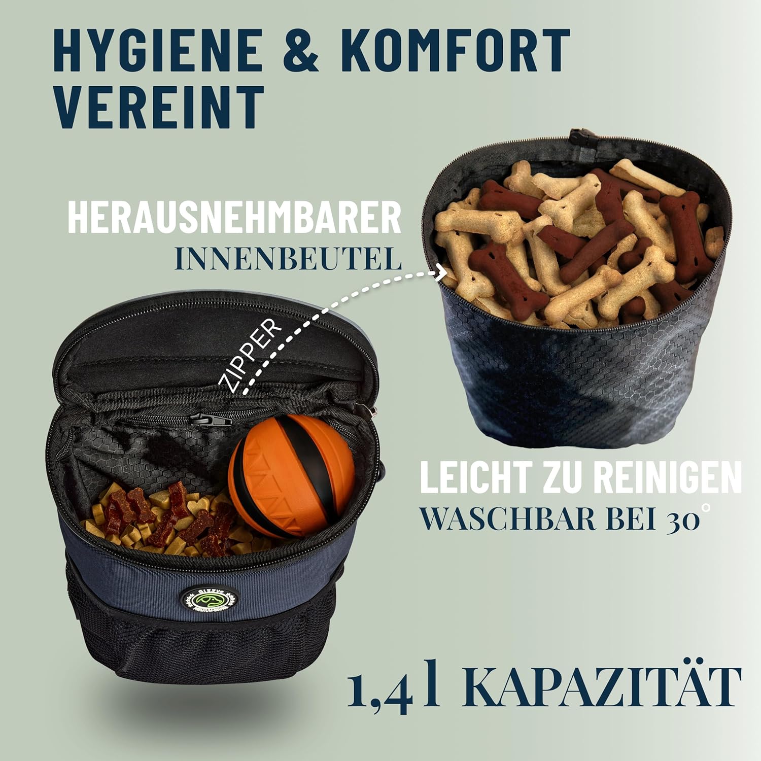 GIZZY® Leckerlitasche Hund – Futterbeutel mit Einhand-Öffnung