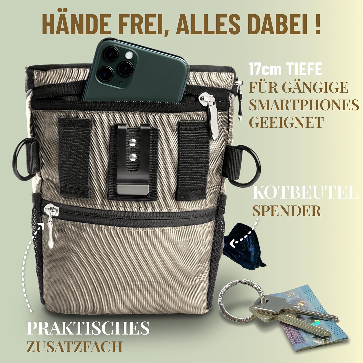 GIZZY® Leckerlitasche Hund – Futterbeutel mit Einhand-Öffnung
