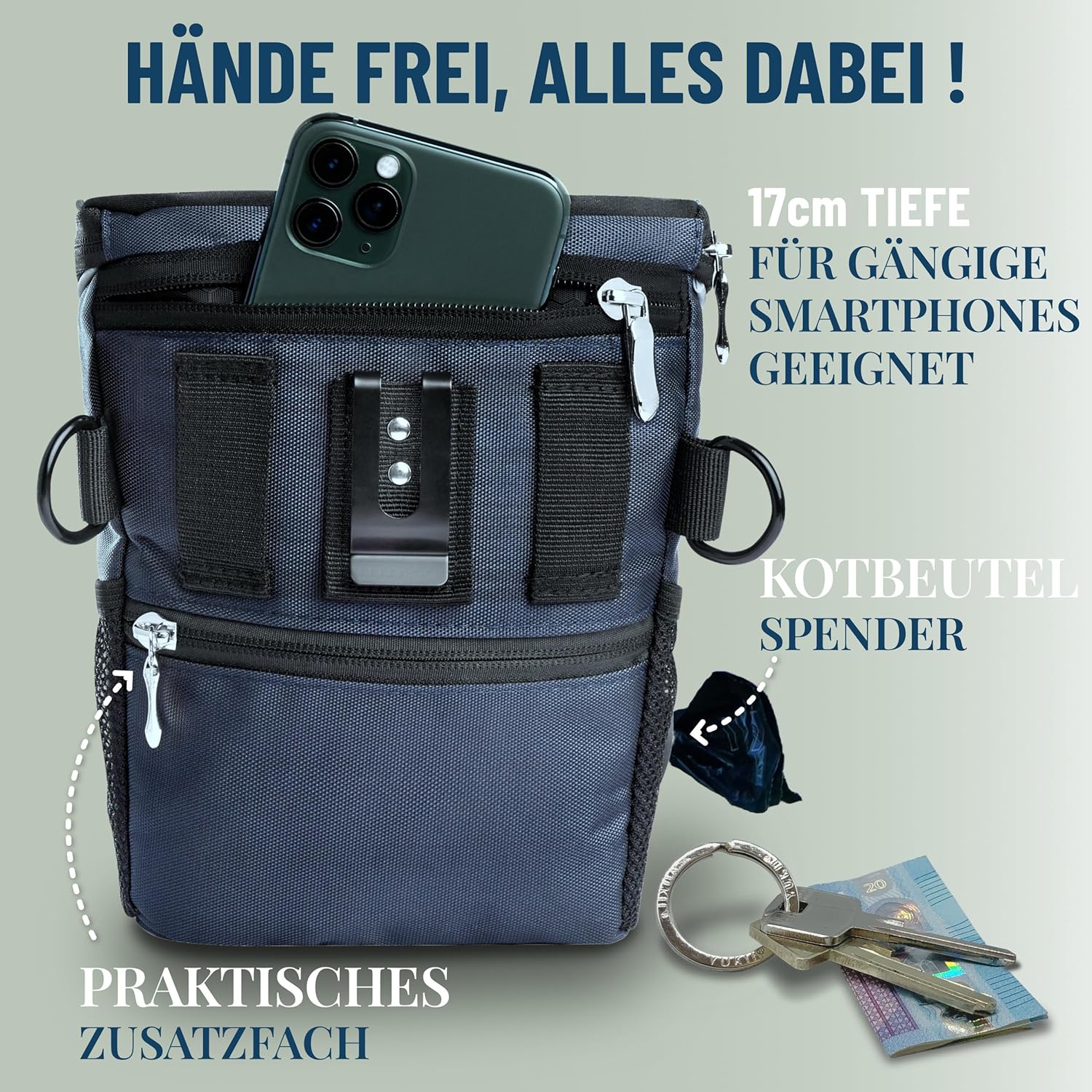 GIZZY® Leckerlitasche Hund – Futterbeutel mit Einhand-Öffnung