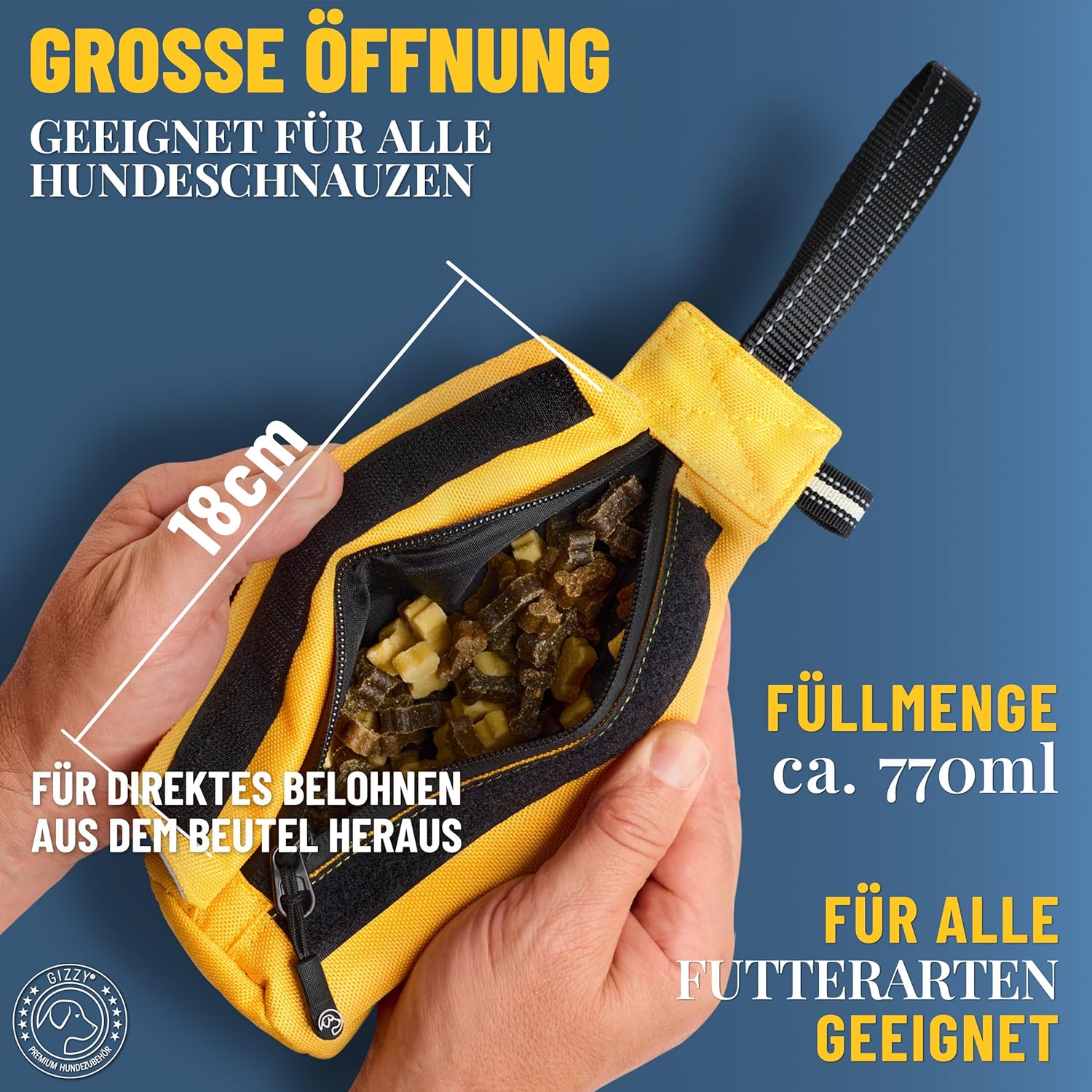 GIZZY® Futterdummy Hund – Robuster Futterbeutel & Apportierdummy