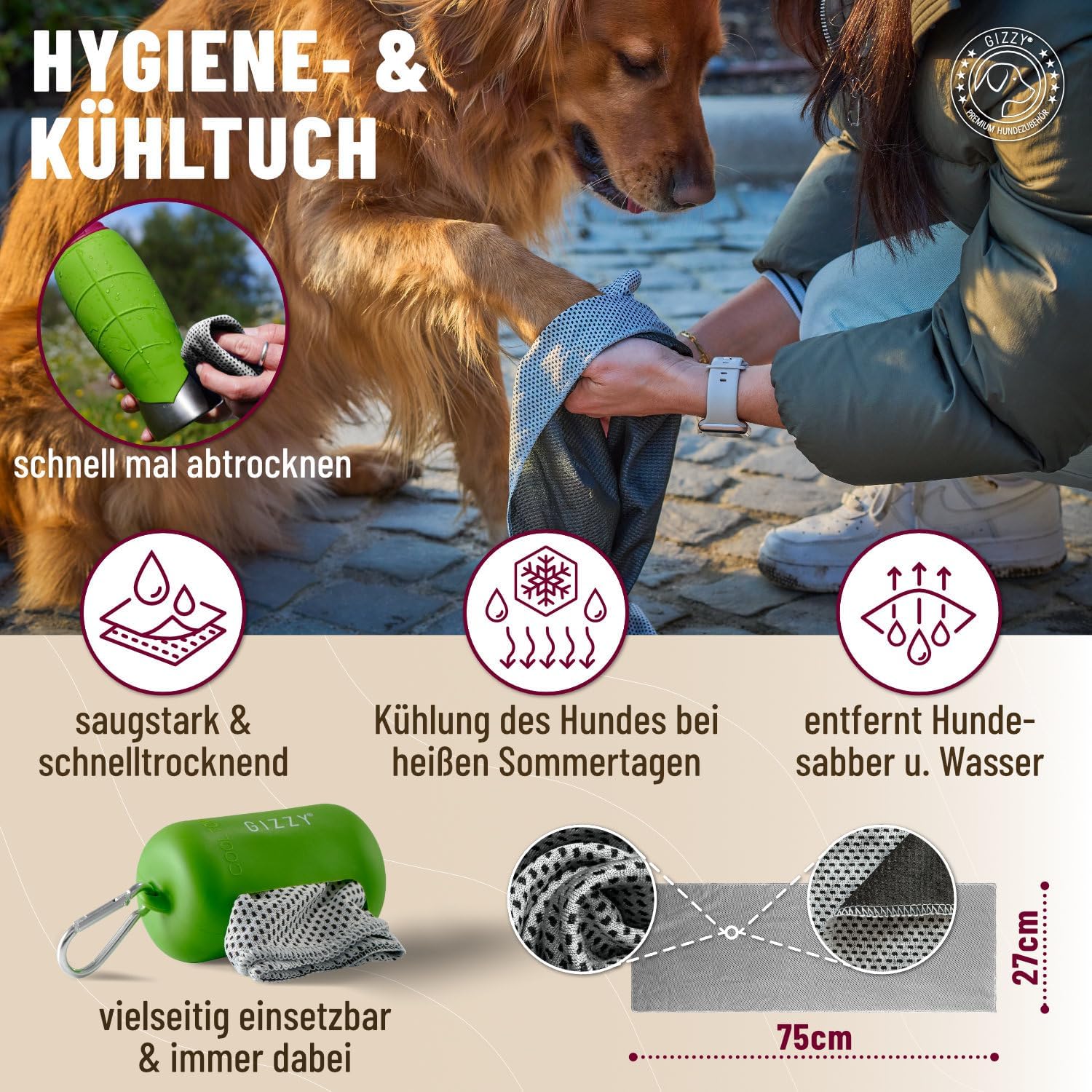 GIZZY® Trinkflasche Hund – Auslaufsichere Edelstahl-Wasserflasche