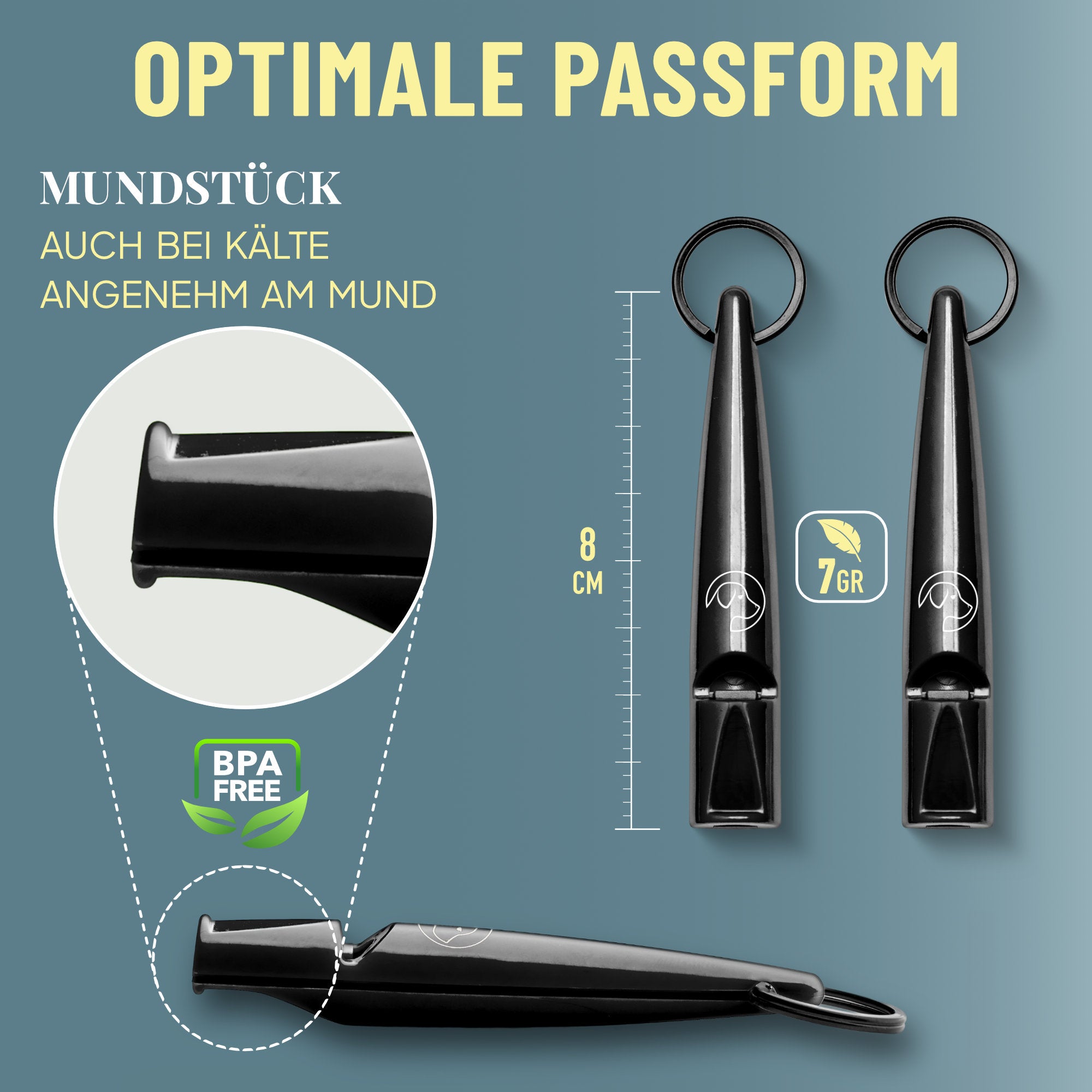 GIZZY® Hundepfeife 2er-Set – Lauter Pfeifton für Hundetraining