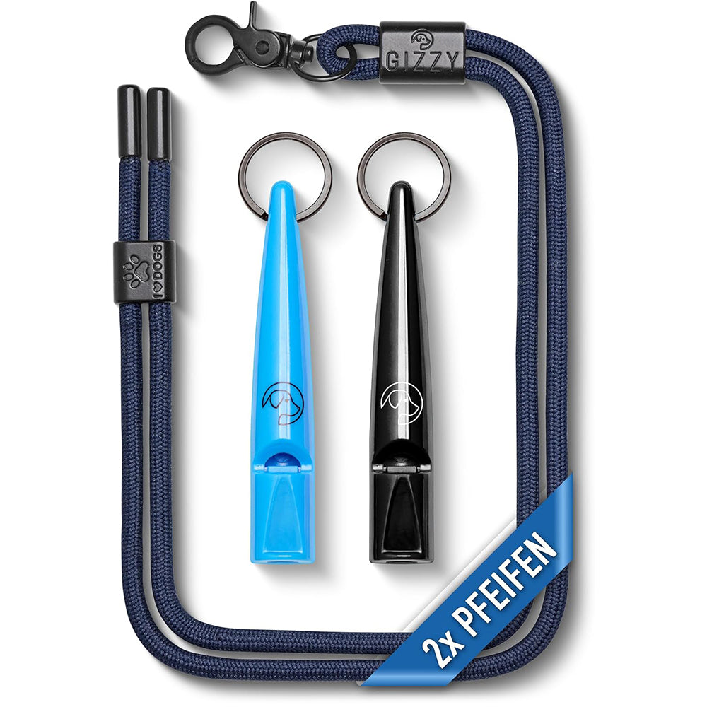 GIZZY® Hundepfeife 2er-Set – Lauter Pfeifton für Hundetraining