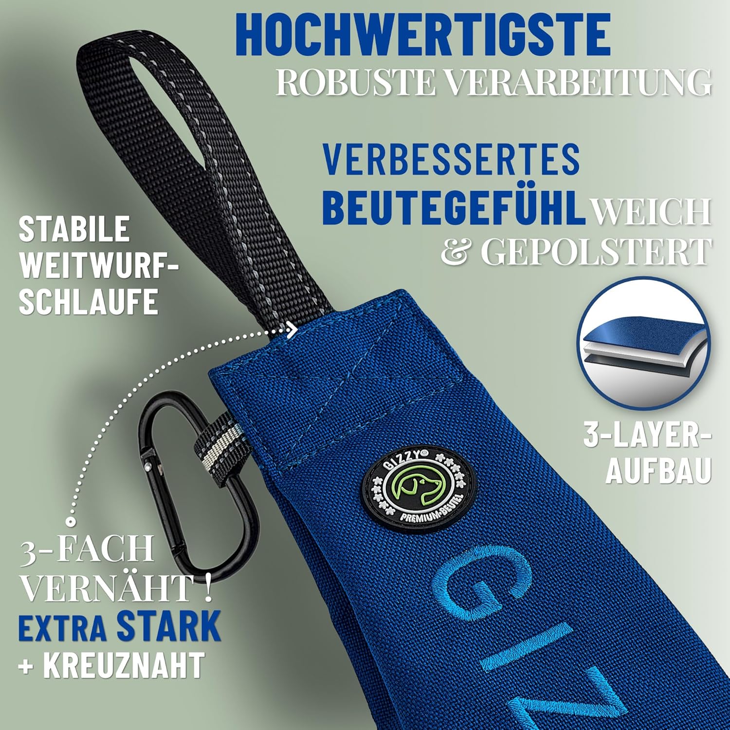 GIZZY® Futterdummy Hund – Robuster Futterbeutel & Apportierdummy