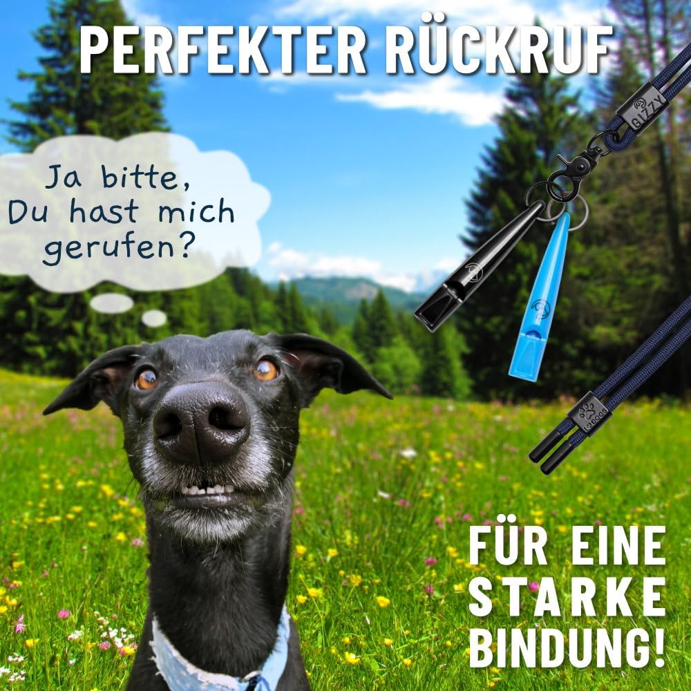 GIZZY® Hundepfeife 2er-Set – Lauter Pfeifton für Hundetraining