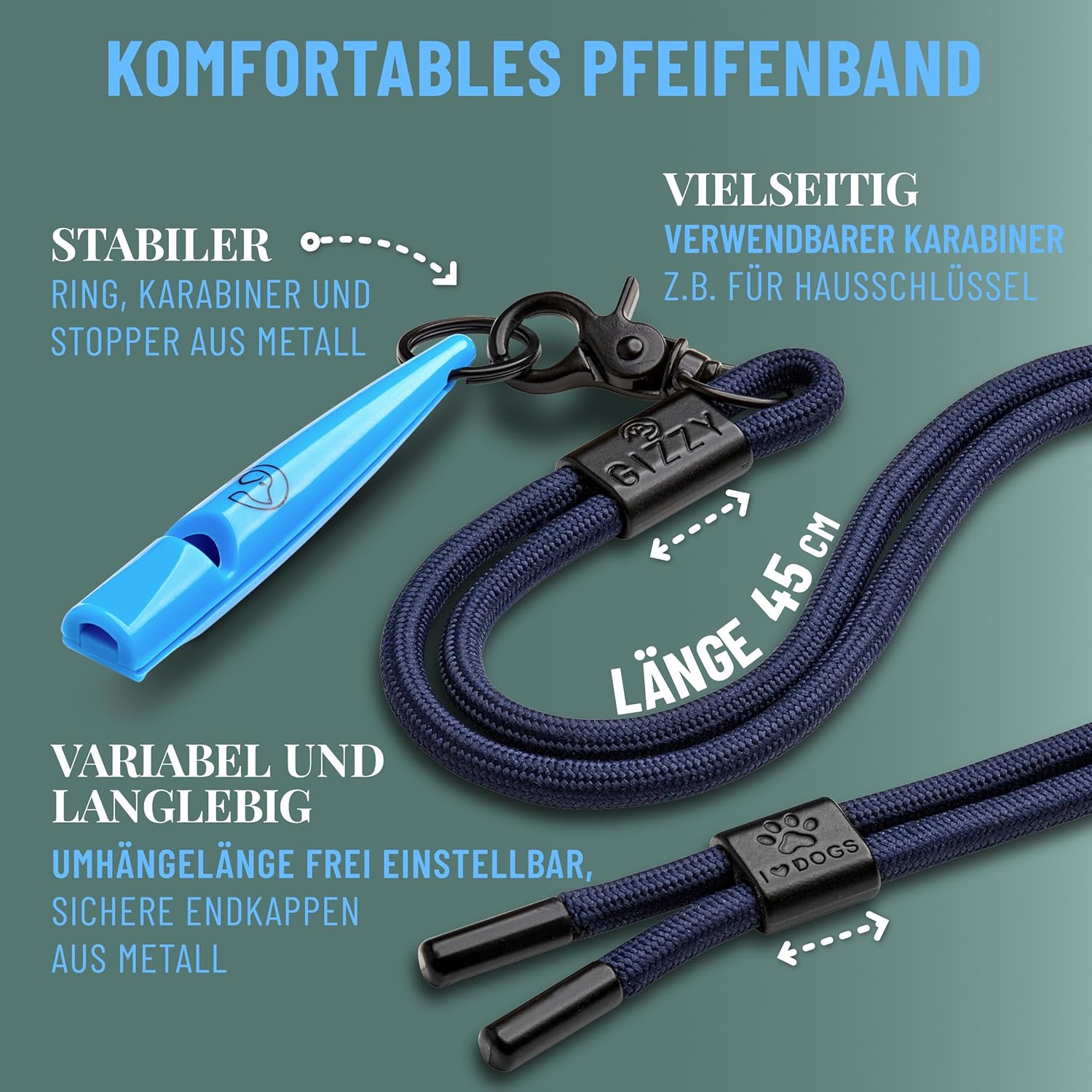 GIZZY® Hundepfeife 2er-Set – Lauter Pfeifton für Hundetraining