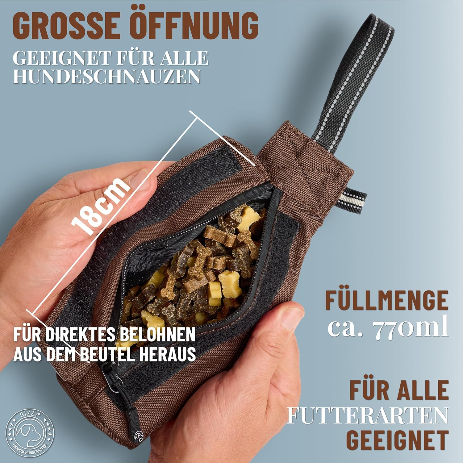 GIZZY® Futterdummy Hund – Robuster Futterbeutel & Apportierdummy