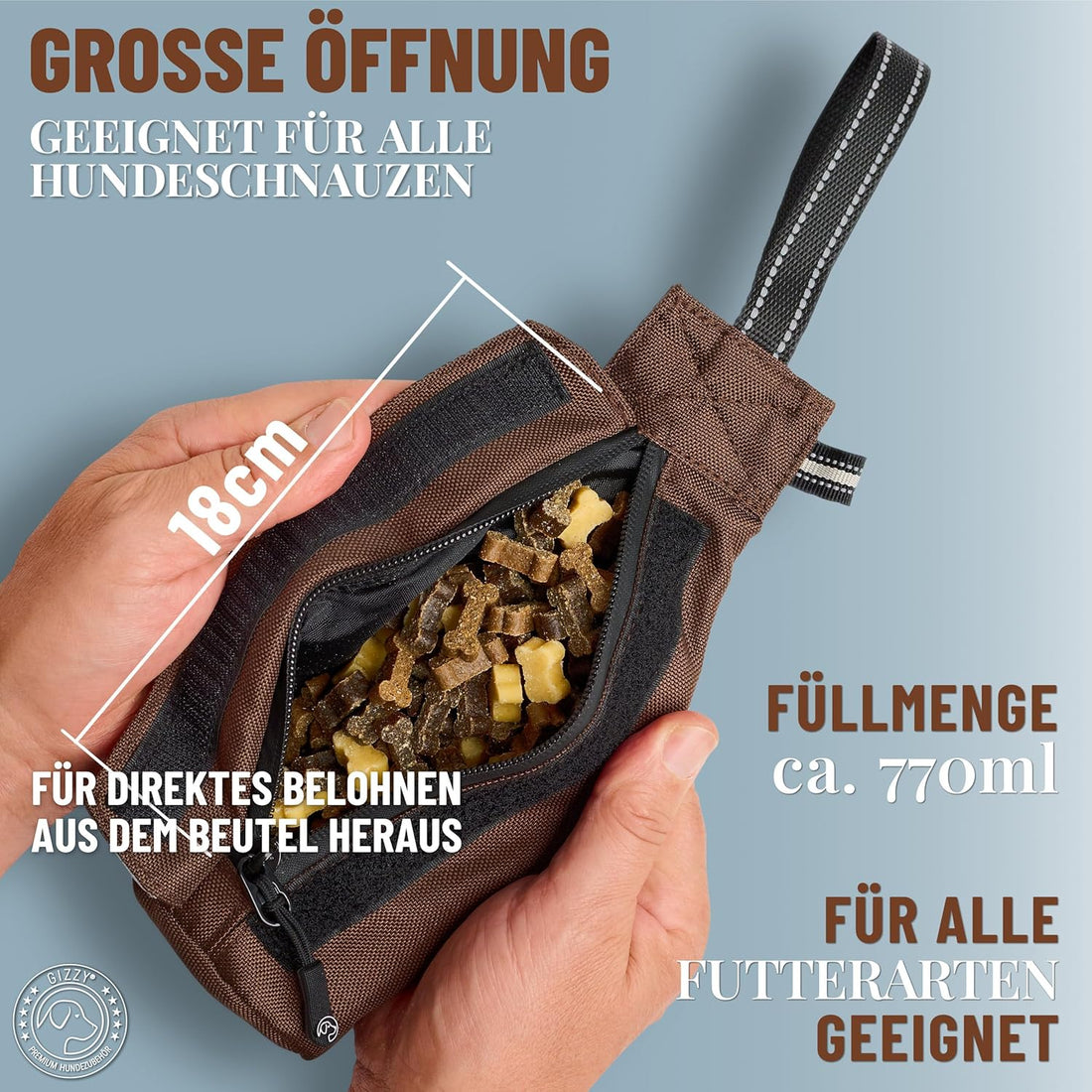 GIZZY® Futterdummy Hund – Robuster Futterbeutel & Apportierdummy
