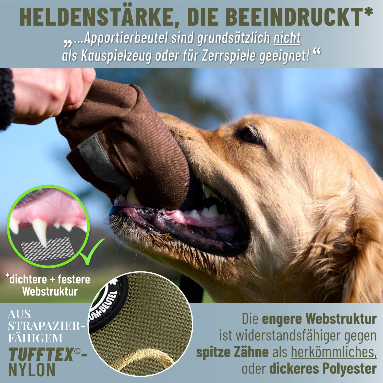 GIZZY® Futterdummy Hund – Robuster Futterbeutel & Apportierdummy