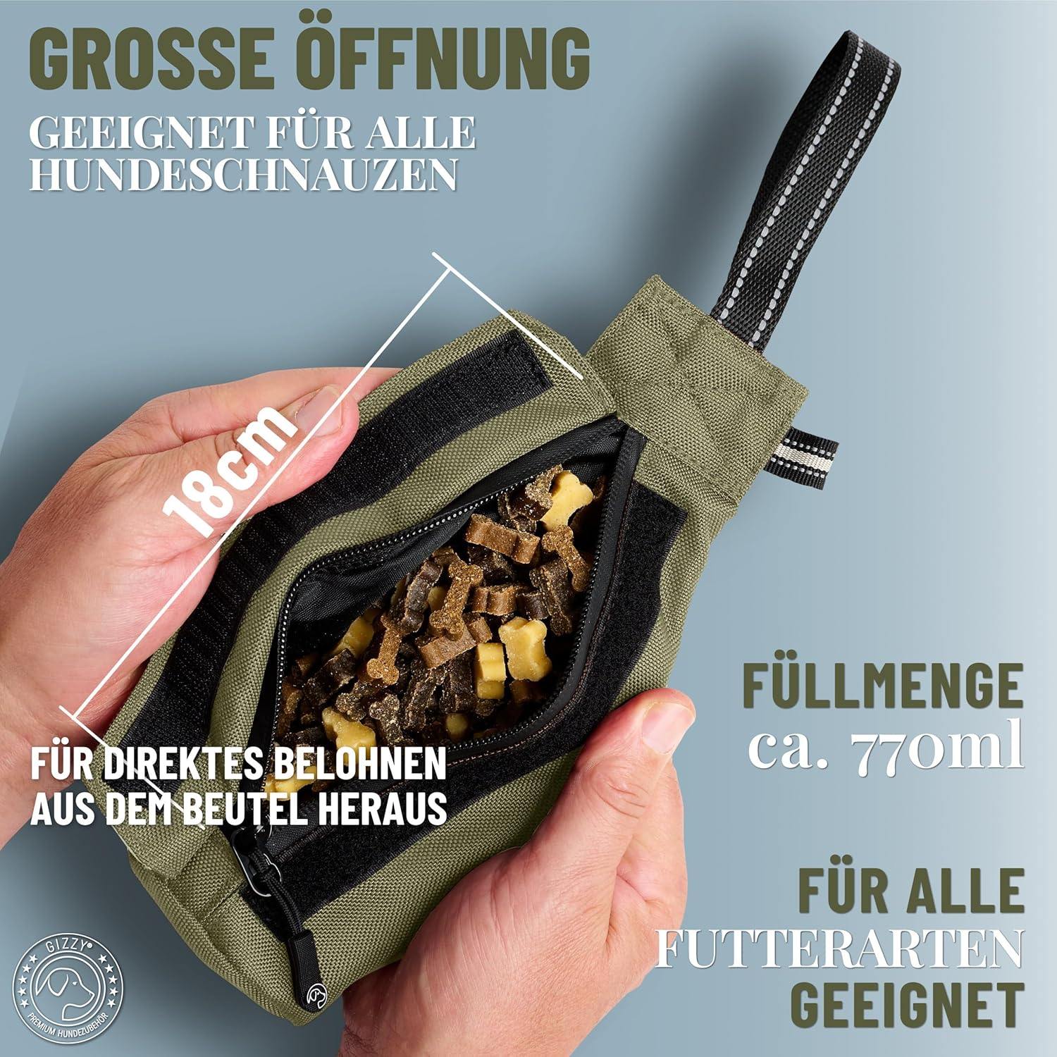 GIZZY® Futterdummy Hund – Robuster Futterbeutel & Apportierdummy