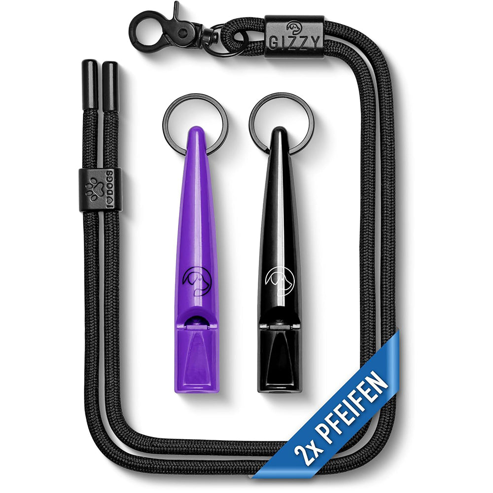 GIZZY® Hundepfeife 2er-Set – Lauter Pfeifton für Hundetraining
