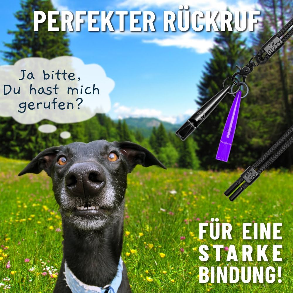 GIZZY® Hundepfeife 2er-Set – Lauter Pfeifton für Hundetraining