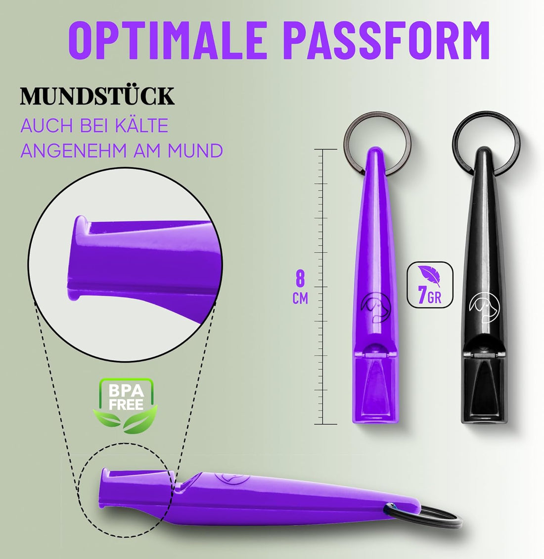 GIZZY® Hundepfeife 2er-Set – Lauter Pfeifton für Hundetraining