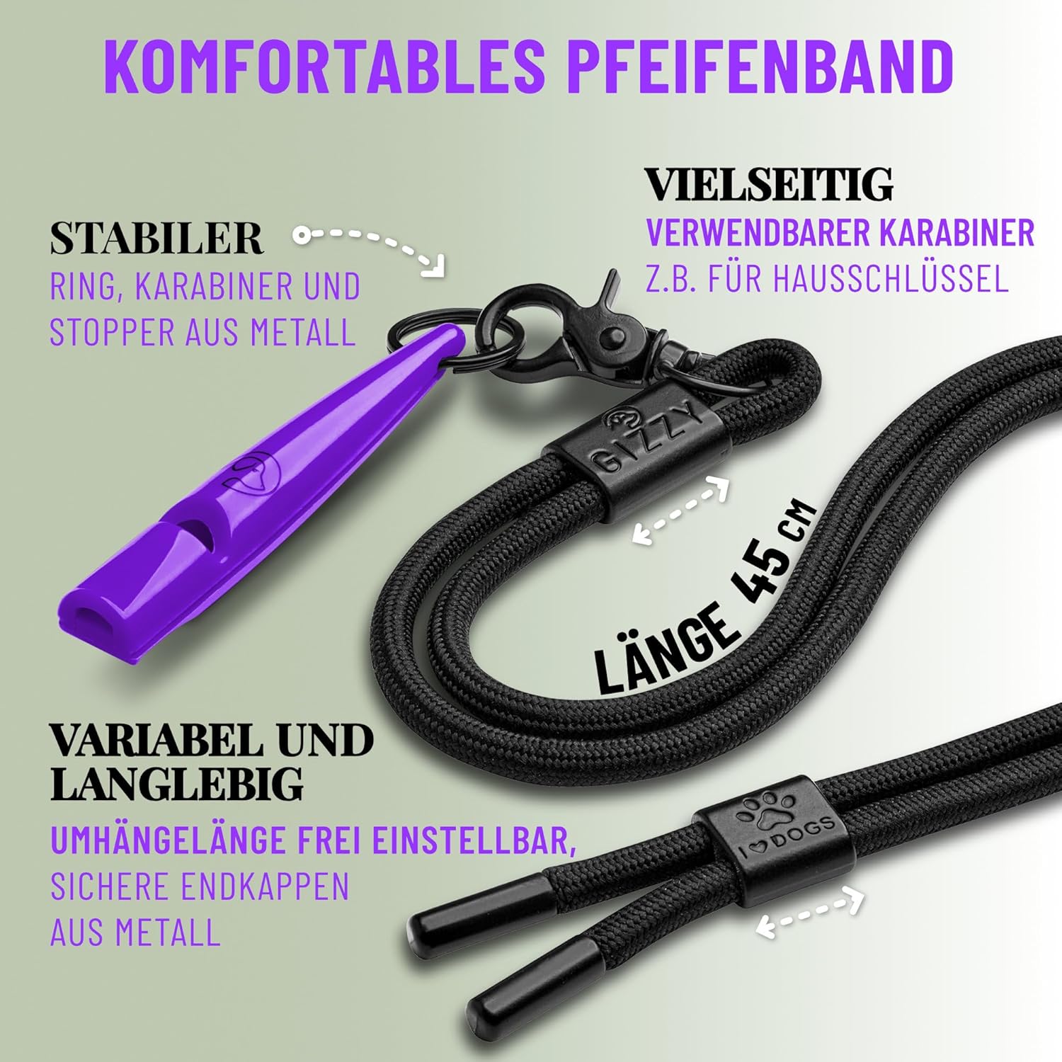 GIZZY® Hundepfeife 2er-Set – Lauter Pfeifton für Hundetraining