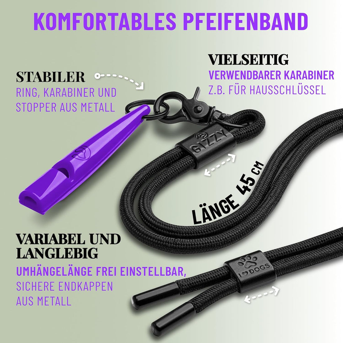 GIZZY® Hundepfeife 2er-Set – Lauter Pfeifton für Hundetraining