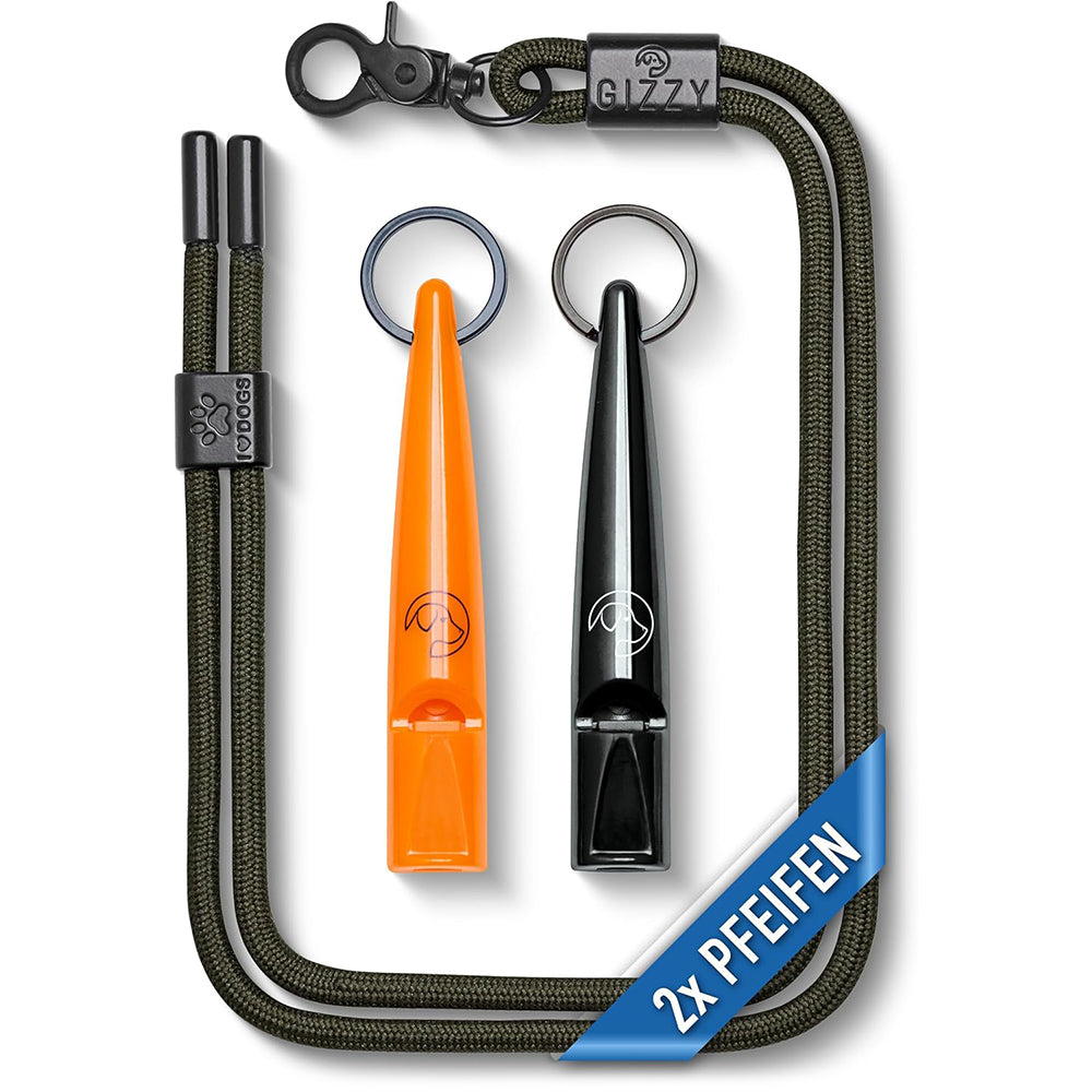 GIZZY® Hundepfeife 2er-Set – Lauter Pfeifton für Hundetraining