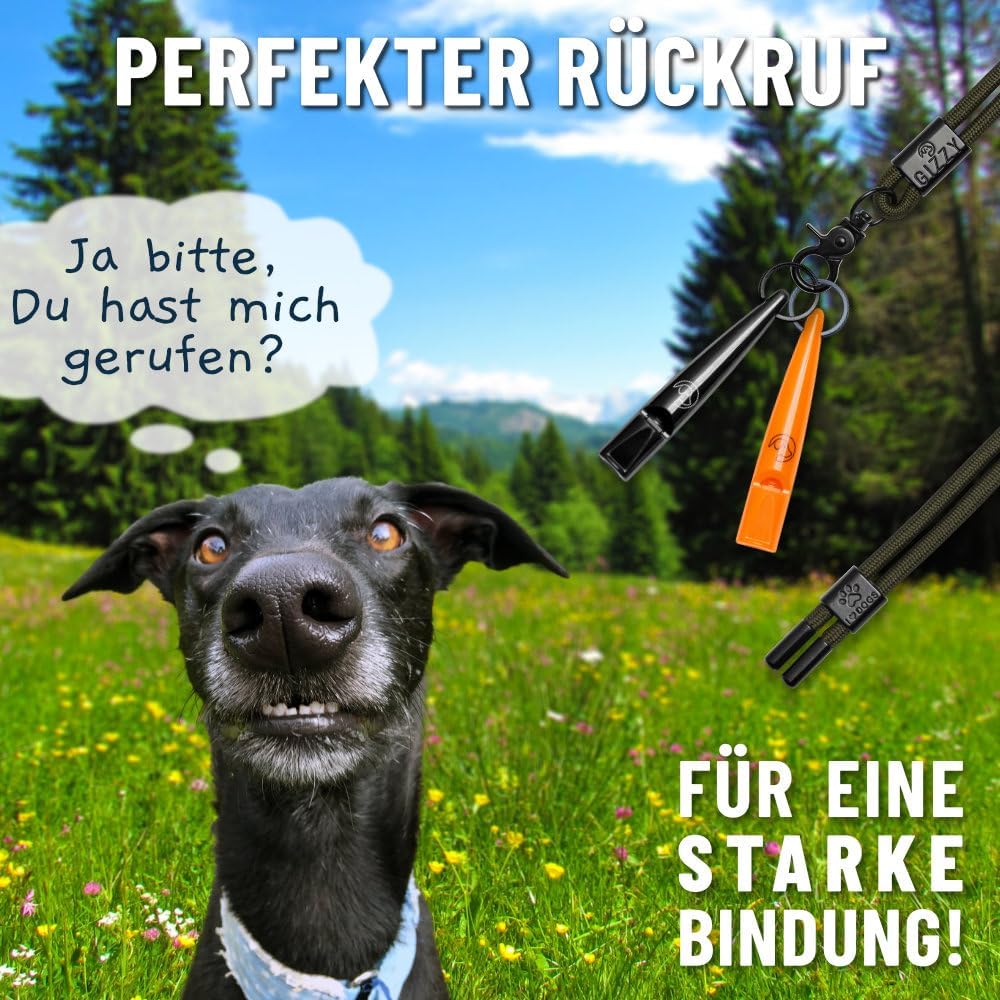 GIZZY® Hundepfeife 2er-Set – Lauter Pfeifton für Hundetraining