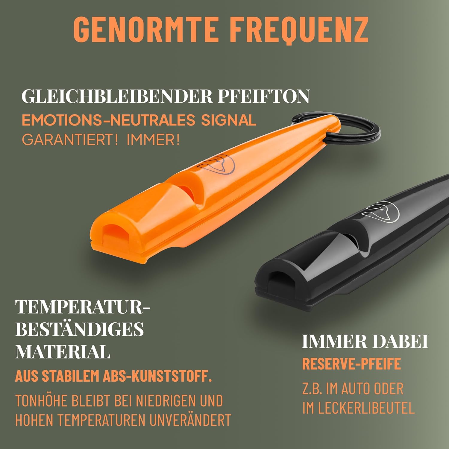 GIZZY® Hundepfeife 2er-Set – Lauter Pfeifton für Hundetraining