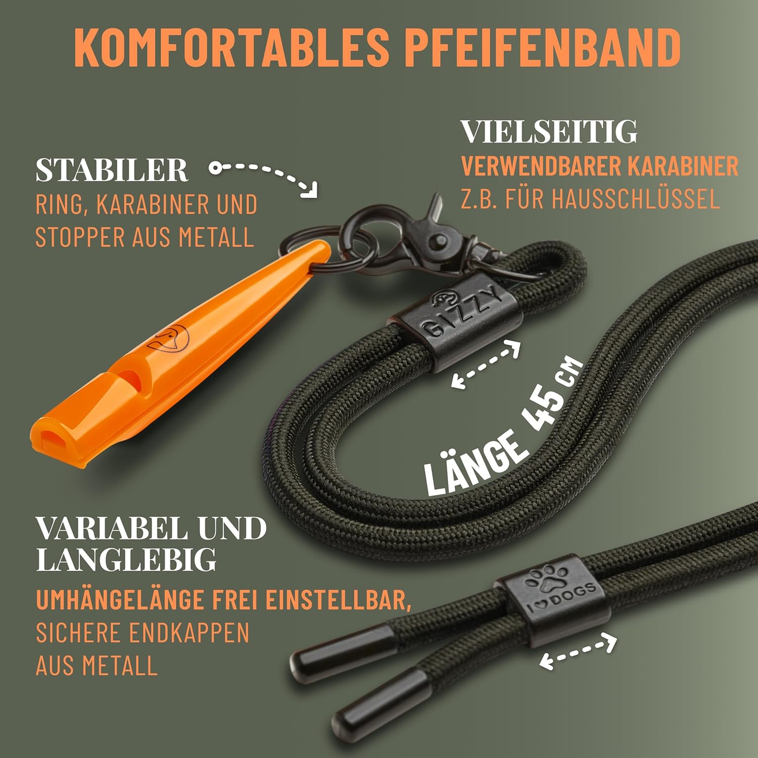 GIZZY® Hundepfeife 2er-Set – Lauter Pfeifton für Hundetraining
