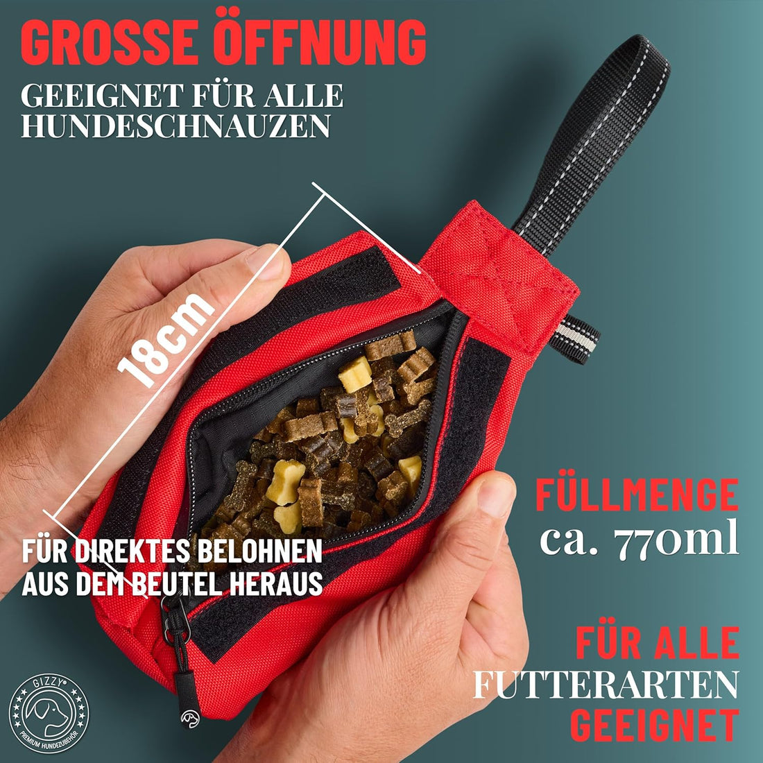 GIZZY® Futterdummy Hund – Robuster Futterbeutel & Apportierdummy
