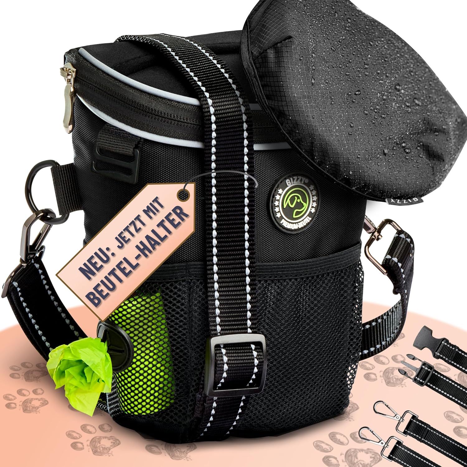 GIZZY® Leckerlitasche Hund – Futterbeutel mit Einhand-Öffnung