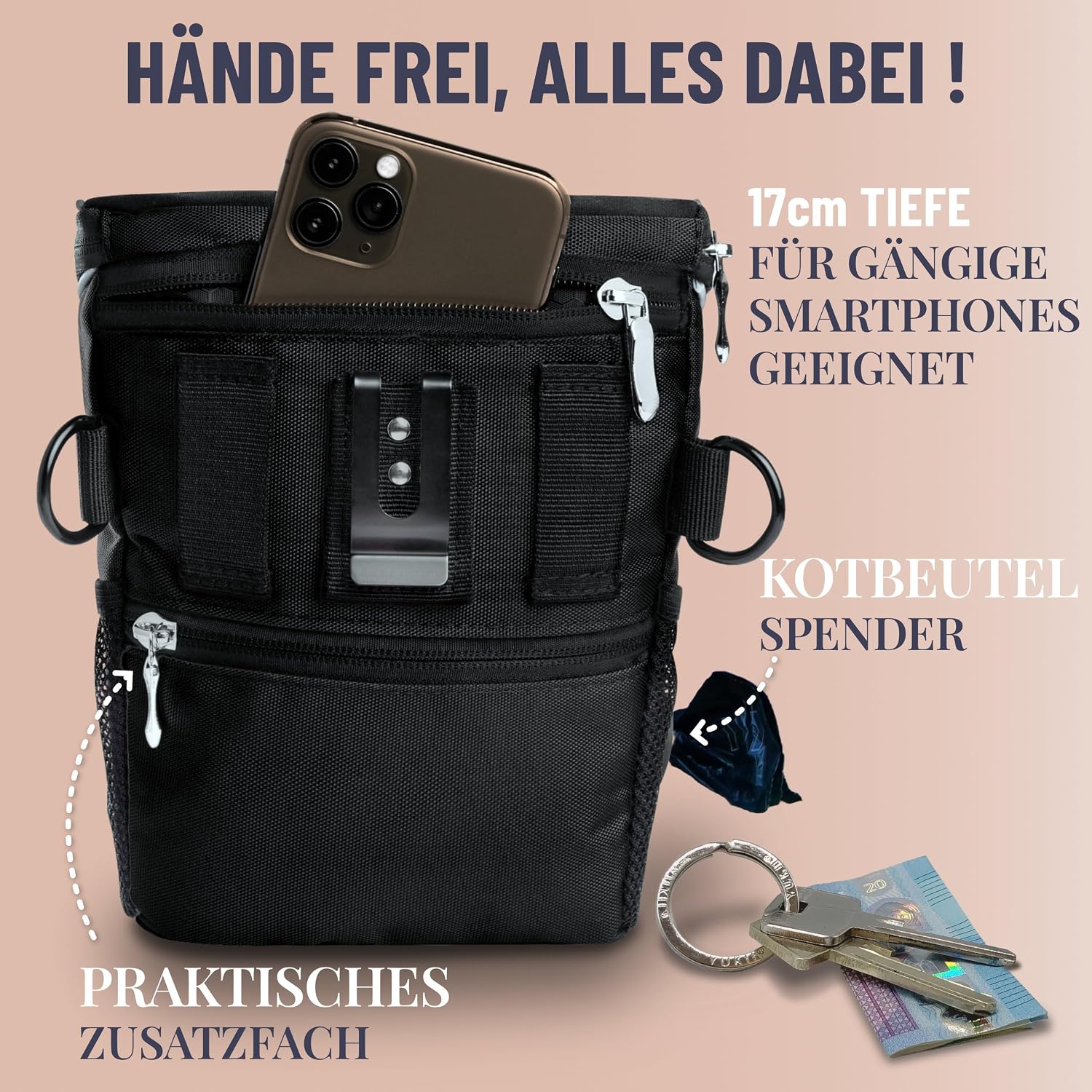 GIZZY® Leckerlitasche Hund – Futterbeutel mit Einhand-Öffnung
