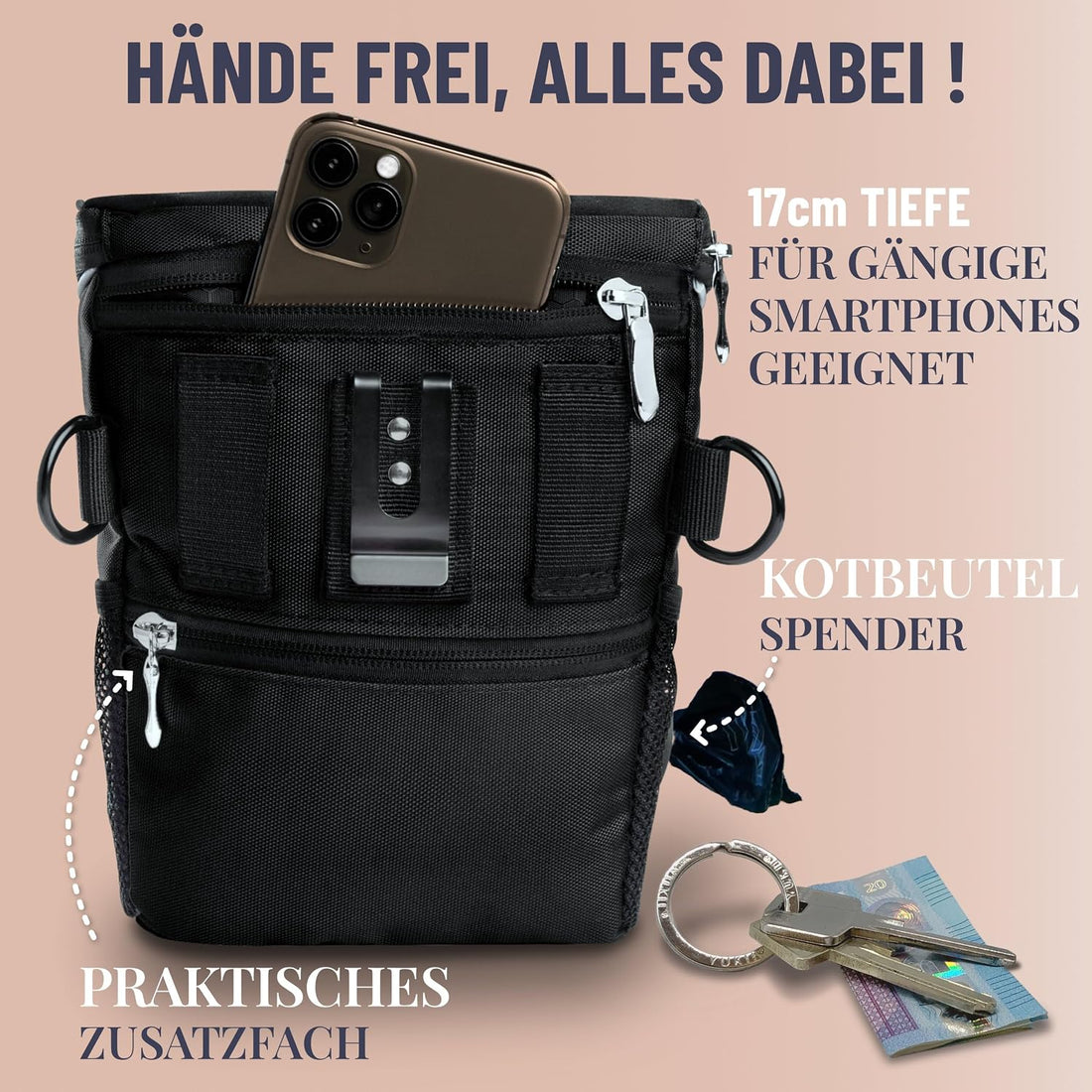 GIZZY® Leckerlitasche Hund – Futterbeutel mit Einhand-Öffnung