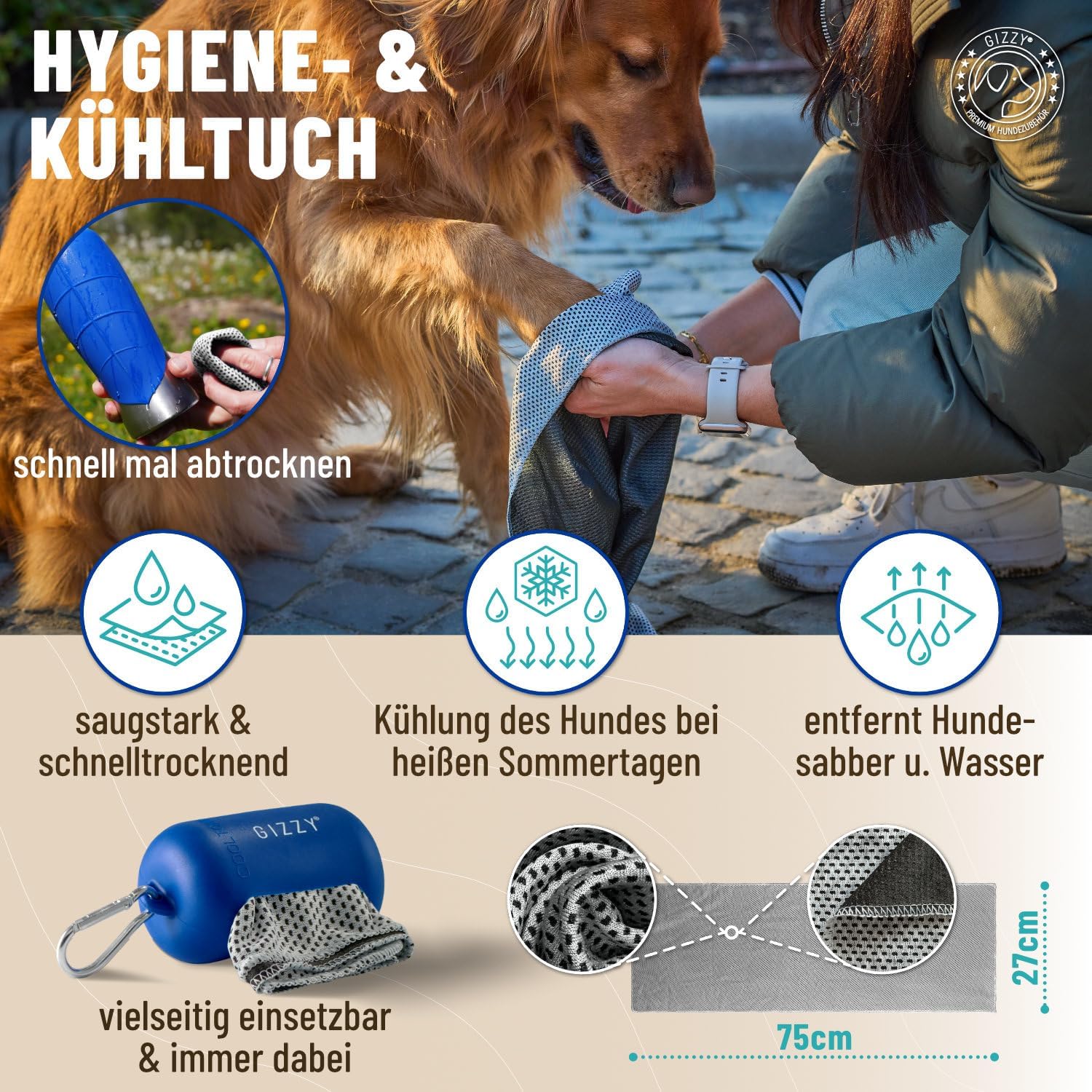 GIZZY® Trinkflasche Hund – Auslaufsichere Edelstahl-Wasserflasche